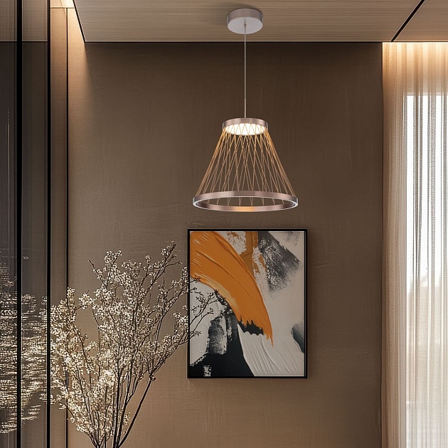 Подвесной светодиодный светильник Eurosvet Cesta 40016/1 LED коричневый изображение 7 Подвесной светодиодный светильник Eurosvet Cesta 40016/1 LED коричневый Фото № 7