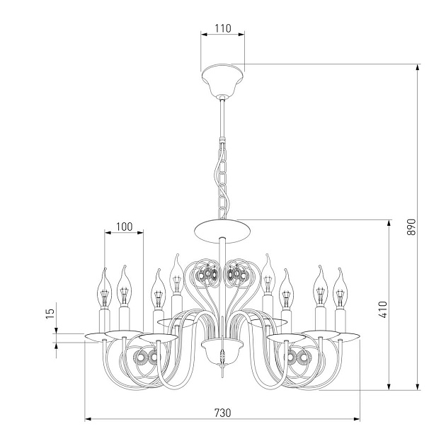 Подвесная люстра Eurosvet 60018/8 белый с золотом изображение 2 Подвесная люстра Eurosvet 60018/8 белый с золотом Фото № 2