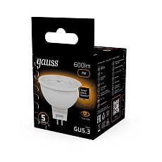 Лампа светодиодная Gauss GU5,3 7W 3000K прозрачная 101505107 4