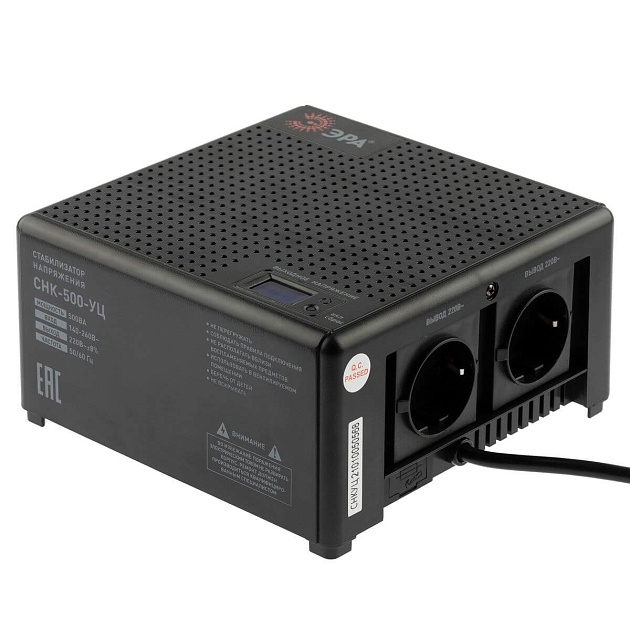 Стабилизатор напряжения ЭРА СНК-500-УЦ Б0051109 изображение 1 Стабилизатор напряжения ЭРА СНК-500-УЦ Б0051109 Фото № 1