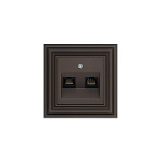 Розетка RJ45/RJ11 Liregus Retro коричневый омбре 29-037