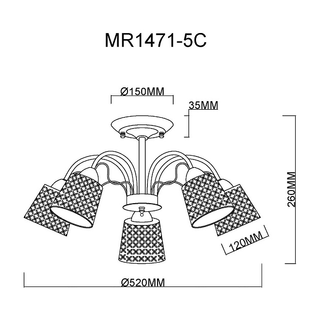 Потолочная люстра MyFar Luiza MR1471-5C Фото № 2