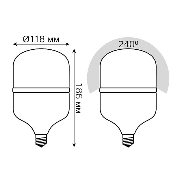 Лампа светодиодная Gauss E27 42W 4000K матовая 63224 Фото № 6