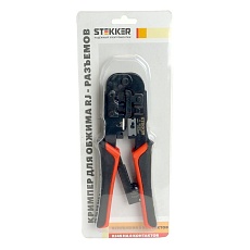 Кримпер Stekker CTLS007 для обжима RJ разъемов RJ-45 (8P8C), RJ-12 (6P6C) и RJ-11 (6P4C и 6P2C), черный, красный 49613 1