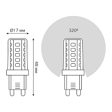 Лампа светодиодная Gauss G9 3,5W 4100К прозрачная 107009205 4