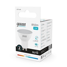 Лампа светодиодная Gauss GU10 11W 4100K матовая 13621 1
