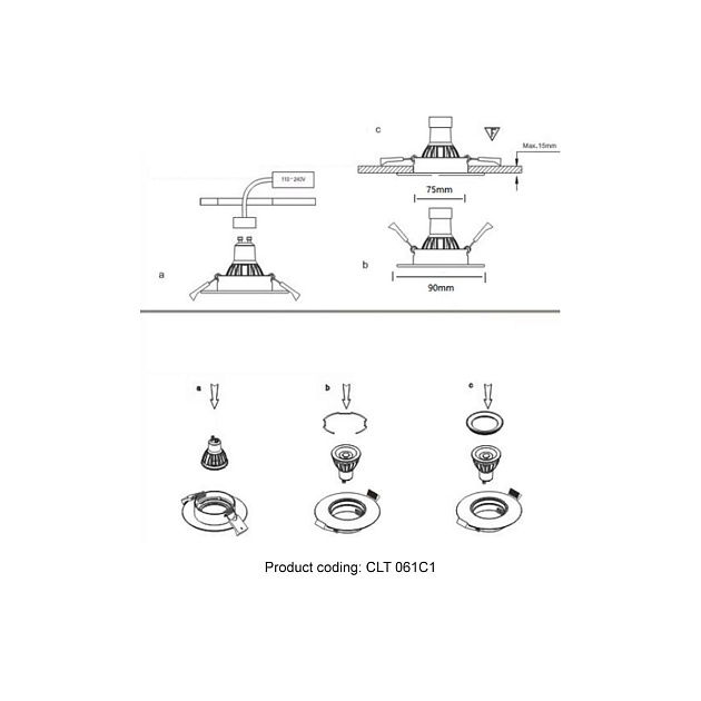 Встраиваемый светильник Crystal Lux CLT 061C1 CH Фото № 2