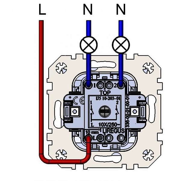 Выключатель двухклавишный Liregus Retro кремовый омбре 29-105 Фото № 2