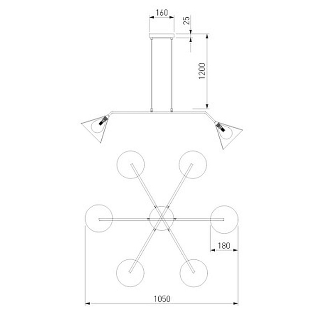 Подвесной светильник Eurosvet Enigma 70161/6 черный Фото № 2