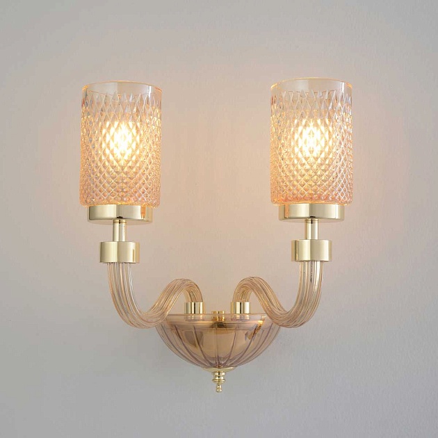 Бра Crystal Lux SILVESTRO AP2 AMBER Фото № 1