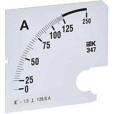 Шкала сменная для амперметра Э47 125/5А класс точности 1,5 96х96мм IEK IPA20D-SC-0125