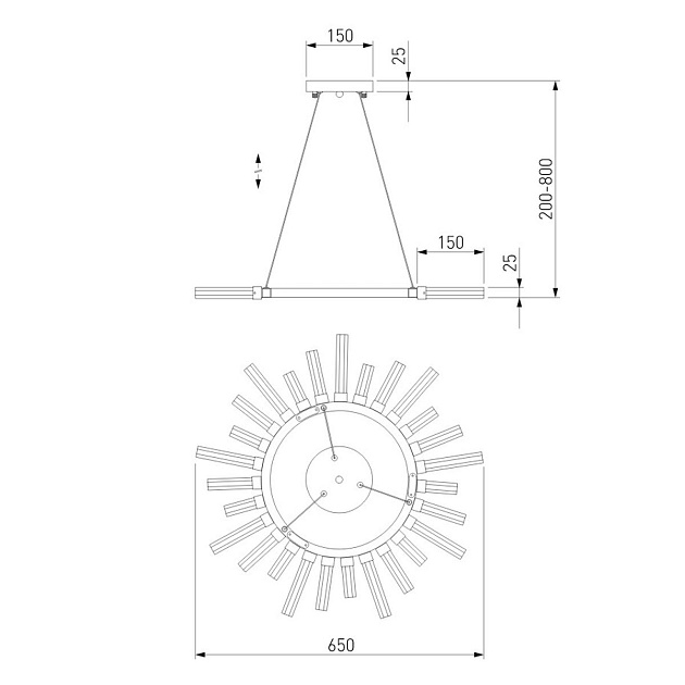 Подвесная люстра Bogates Sole 558 Smart Фото № 2