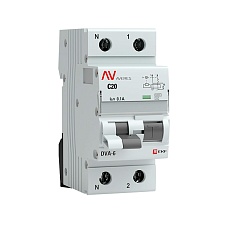 Дифференциальный автомат DVA-6 1P+N 20А (C) 100мА (AC) 6кА EKF AVERES rcbo6-1pn-20C-100-ac-av