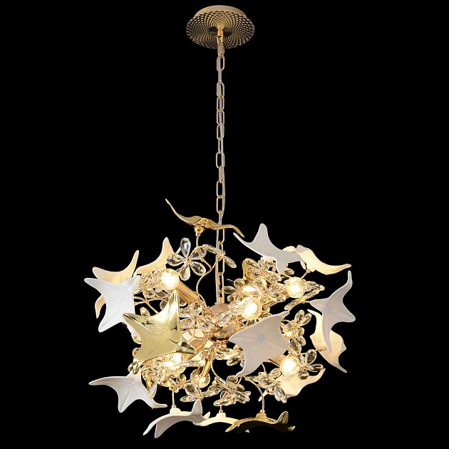 Подвесная люстра Crystal Lux LETISIA SP9 GOLD изображение 3 Подвесная люстра Crystal Lux LETISIA SP9 GOLD Фото № 3