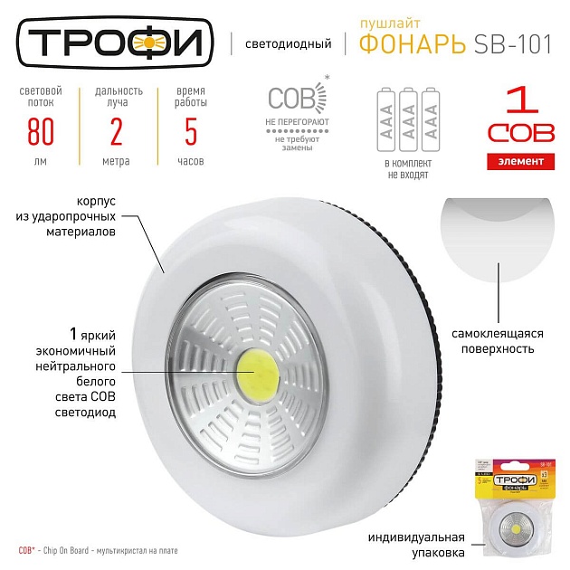 Настенный светодиодный светильник ЭРА Трофи SB-101 Б0052747 Фото № 3