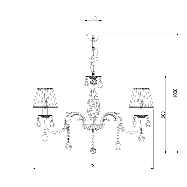 Подвесная люстра Eurosvet 3637/7 белый с золотом/прозрачный хрусталь Strotskis Фото № 2