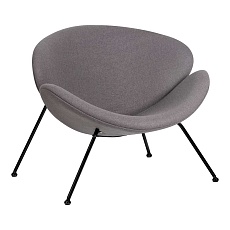 Кресло дизайнерское DOBRIN EMILY (серая ткань AF7, черное основание) 72-LMO EMILY