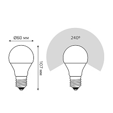 Лампа светодиодная Gauss E27 10W 4100K матовая 23220 3