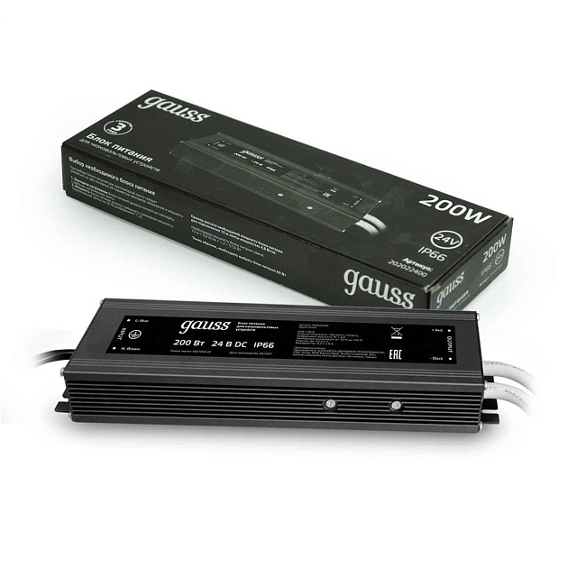 Блок питания Gauss 200W 24V IP66 202022400 Фото № 7