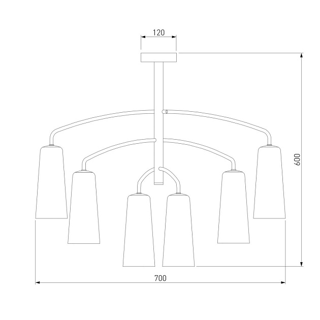 Подвесная люстра Eurosvet Omber 70137/6 хром изображение 2 Подвесная люстра Eurosvet Omber 70137/6 хром Фото № 2