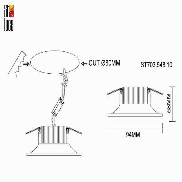 Встраиваемый светодиодный светильник ST Luce ST703.548.10 Фото № 2