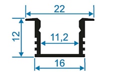 Профиль встраиваемый серебро 1м. Apeyron 08-11-01 2