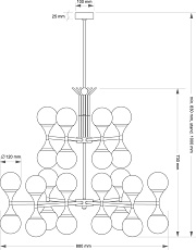 Подвесной светильник KUTEK BARI BAR-ZW-8+4(BN) 2