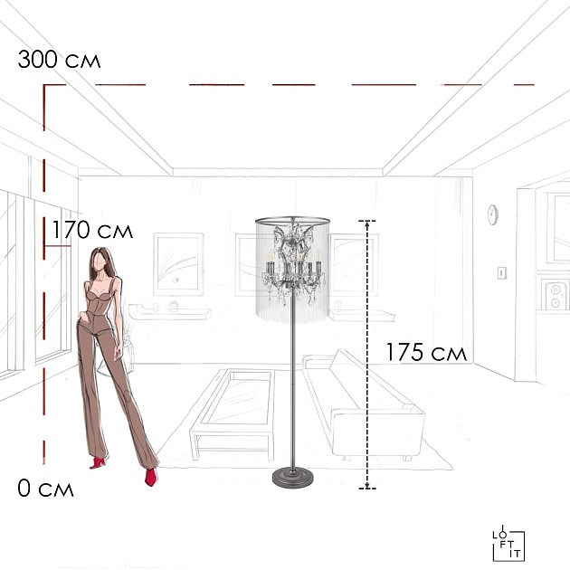 Торшер LOFT IT Vaille Crystal 10450F Фото № 2