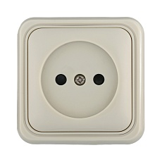 Розетка LK Studio открытой установки без заземляющих контактов с защитными шторками (бежевый) 813301
