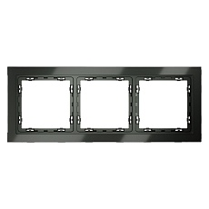 Рамка стеклянная Voltum S70 на 3 поста, (титан, стекло) VLS110306