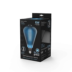 Лампа светодиодная филаментная Gauss E27 6W 4000K серая 157802205 2