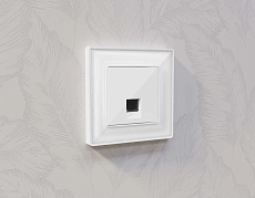 Комплект механизма компьютерной розетки AMBRELLA VOLT ALFA Белый глянец RJ-45(8P8C) CAT6 с шторкой QUANT (AP1120, VM188) MA112010 2