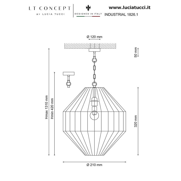 Подвесной светильник Lucia Tucci Industrial 1826.1 изображение 2 Подвесной светильник Lucia Tucci Industrial 1826.1 Фото № 2