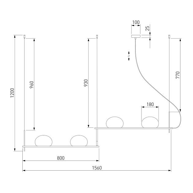 Подвесной светильник Eurosvet Stair 70145/4 черный Фото № 3