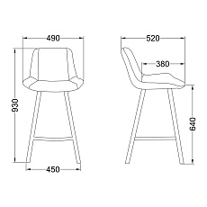 Барный стул AksHome Leros темно-зеленый, велюр 81475 1