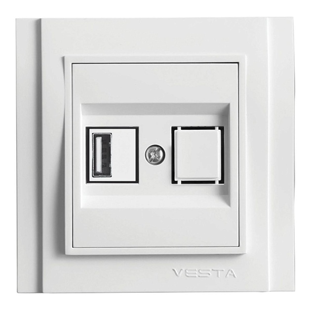 Розетка USB Vesta-Electric Verona белый FRZ00050301BEL Фото № 1