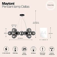 Подвесная люстра Maytoni Dallas MOD545PL-25B 1