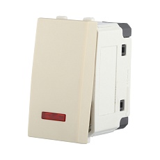 Переключатель LK Studio с двух мест, с индикатором 45х22,5мм (схема 6L) 16 A, 250 B (бежевый) LK45 850401-1 1