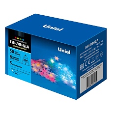Светодиодная гирлянда Uniel Снежинки-3 220V разноцветный ULD-S0500-050/DTA Multi IP20 Snowflakes-3 UL-00007195 2