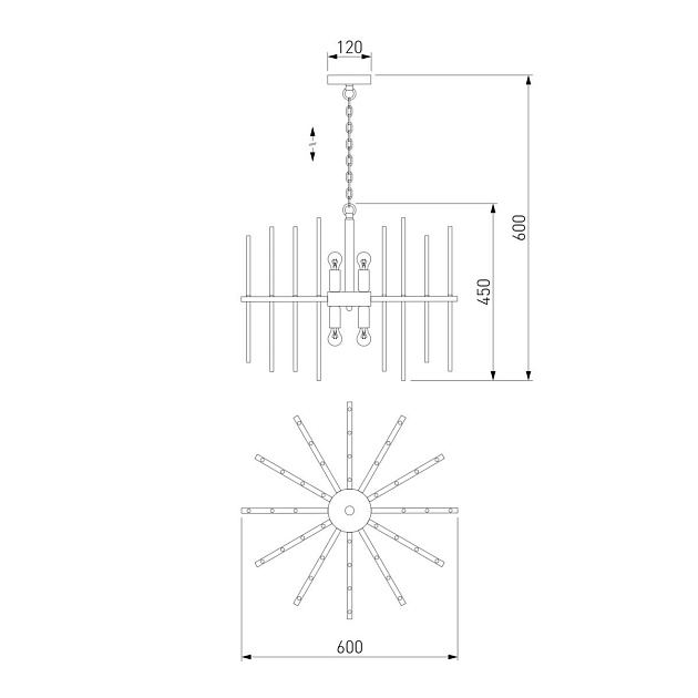 Подвесная люстра Bogates Allure 355/6 Smart хром Фото № 2