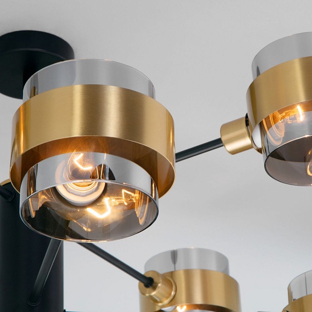 Потолочная люстра Eurosvet Arcada 70127/8 черный/дымчатый изображение 4 Потолочная люстра Eurosvet Arcada 70127/8 черный/дымчатый Фото № 4