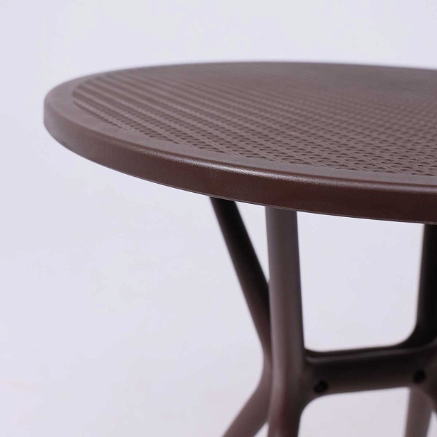 Садовый стол AksHome Palermo 65*71, пластик, коричневый 94019 Фото № 6