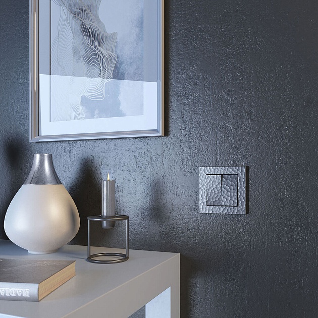 Выключатель Werkel Hammer двухклавишный серебряный W1220006 4690389162299 Фото № 2