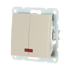 Выключатель LK Studio 2-кл., с индикаторами (схема 5L) 16 A, 250 B (бежевый) LK60 861201-1 1