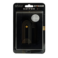 Рамка  2-местная (без перемычки), металл, STEKKER, MFR00-7012-05, серия Катрин, черный 50032 1