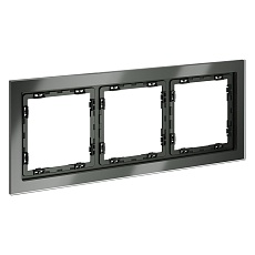 Рамка стеклянная Voltum S70 на 3 поста, (титан, стекло) VLS110306 2