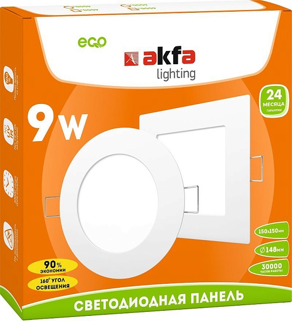 Встраиваемая светодиодная панель Akfa Lighting AK-LPS FLLPS090065A изображение 2 Встраиваемая светодиодная панель Akfa Lighting AK-LPS FLLPS090065A Фото № 2