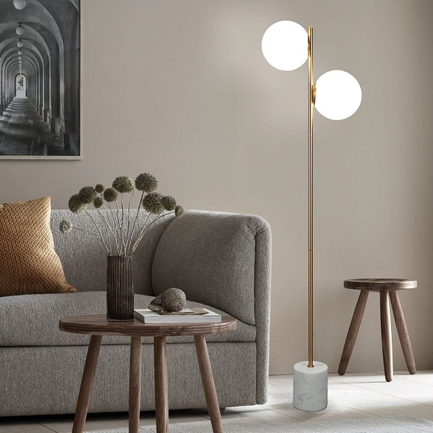 Торшер Eurosvet Marbella 01158/2 латунь изображение 5 Торшер Eurosvet Marbella 01158/2 латунь Фото № 5