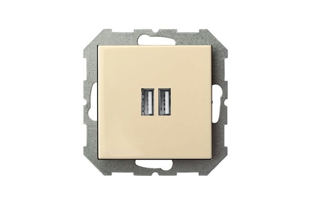 Розетка 2xUSB Liregus Epsilon бежевый 28-0712 Фото № 5