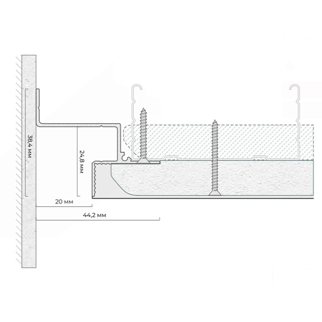 Безрамный теневой профиль FerGipps черный БП 309 УТ000002535 Фото № 4